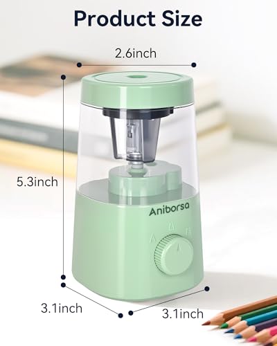 Electric Pencil Sharpener, Battery/USB Cord Operated, Green - color: Green