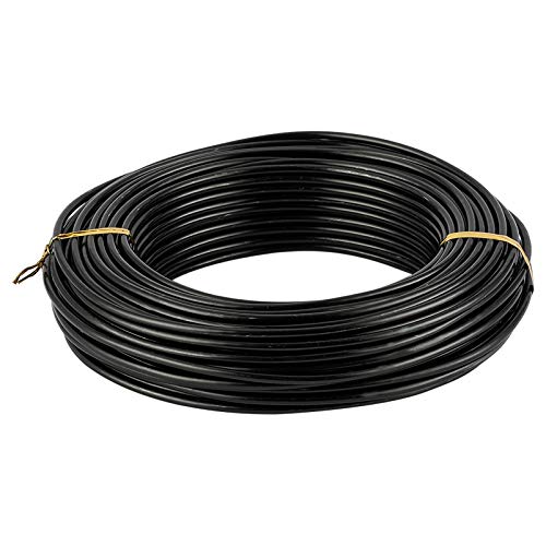 82 Feet 9 Gauge Aluminum Wire Black Bendable Metal Craft Wire for Beading Jewelry Craft Making - color: Round-Black, size: 3mm