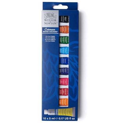 Winsor & Newton Cotman Watercolor Paint Set, 10 Colors, 5ml (0.17-oz) Tubes - style: 10 Tube Set 5ml
