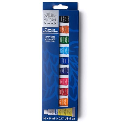 Winsor & Newton Cotman Watercolor Paint Set, 10 Colors, 5ml (0.17-oz) Tubes - style: 10 Tube Set 5ml