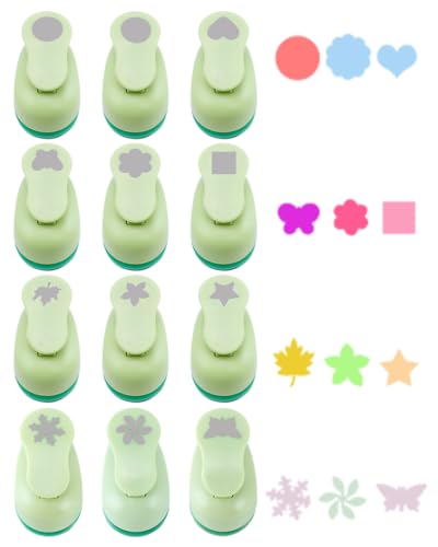 Paper Punches for Crafting Circle Hole Punch 12PCS 1 Inch Craft Punch Set - style: 12 Diffrent Shapes 1 Inch Set