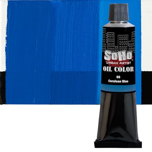 Soho Urban Artist Oil Paint - 2 Pack, Cerulean Blue 2 Pack - 170 ml Tube - Best Valued Oil Colors for Painting with Excellent Pigment Load - color: Cerulean Blue