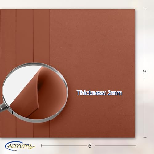 Brown EVA Foam Sheets, 6 x 9 Inch, 2mm Thick – Foam Paper for DIY Arts and Crafts, School Projects, and More – 8 Pack - color: Brown