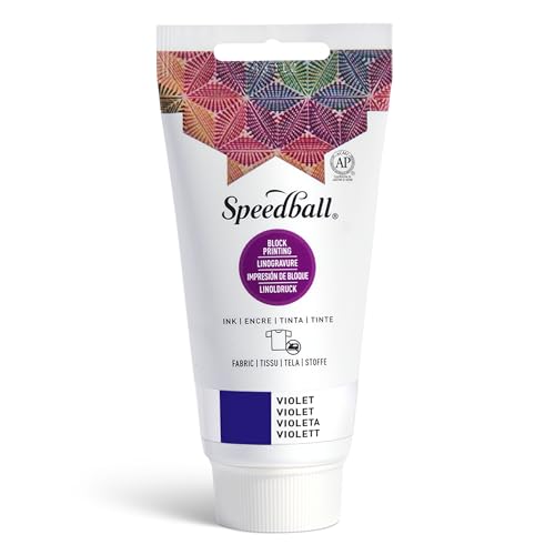 Speedball Fabric Block Printing Ink, 2.5-Ounce, Violet - Print on Textiles & Paper - Made in USA - color: Violet, size: 2.5 fl oz