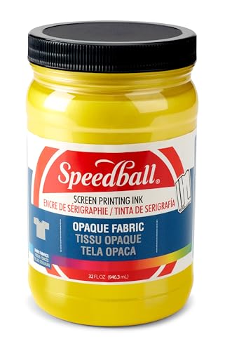 Speedball, 4825, Opaque Fabric Screen Printing Ink, 32 Fl oz., Citrine - color: Citrine