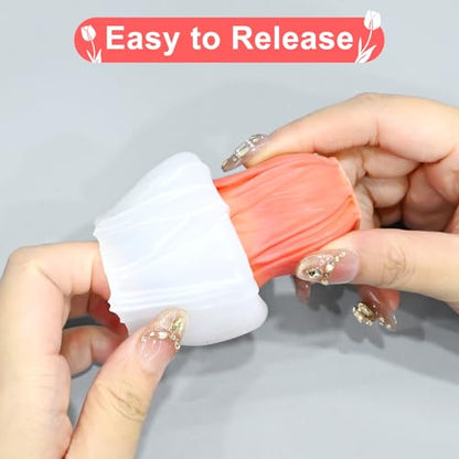 Tulip Candle Molds with Leaf Mold, 3D Tulip Flower Candle Molds - color: 4 PCS Tulip Candle Molds with Leaf Mold