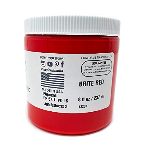 milo Heavy Body Acrylic Paint Set, 8 Primary Colors, 8 oz Jars, Semi-Gloss | Safe, Non-Toxic, Made in the USA, Arts & Crafts Paints for Artists, Student & Hobby Painters, Paint Pack, Classroom, Bulk - style: Heavy Body Set 8 x 8 oz