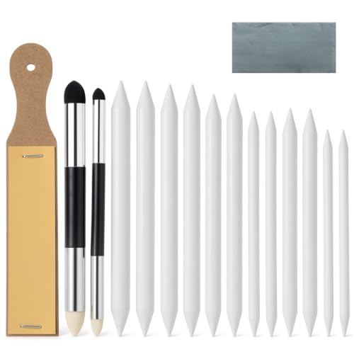 Classicseali 16 Pcs Blending Stumps,Washable & Reusable Blending Stumps for Drawing Set,Pencil Blender for Charcoal Sketching