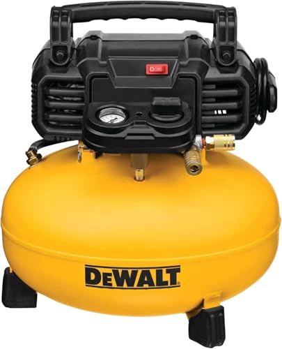 DEWALT Pancake Air Compressor, 6 Gallon, 165 PSI (DWFP55126) | Oil-Free Maintenance-Free Pump, Wood Working, Roofing, Home, Jobsite, 165 Max PSI, 2.6 SCFM @ 90 PSI