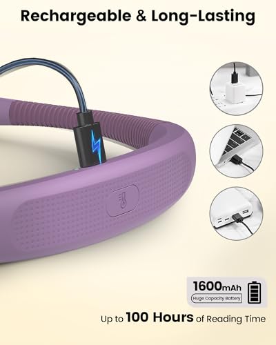 Glocusent Bendable Neck Light, 100 Hours Reading Light for Book Lover Gifts - color: Purple