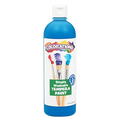 Colorations - WSTTU Washable Tempera Paint, 16 fl oz, Turquoise, Non Toxic, Vibrant, Bold, Kids Paint, Craft, Hobby, Fun, Art Supplies - color: Turquoise