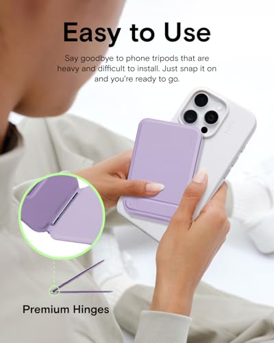 MOFT Phone Stand, Magnetic Phone Tripod Stand Stain-Resistant MOVAS Leather & Angle Adjustment & Strong Magnets Tripod for iPhone 17/16/15/14/13/12 (Included Metal Ring)-Blush - color: Blush, size: Without Card Slot