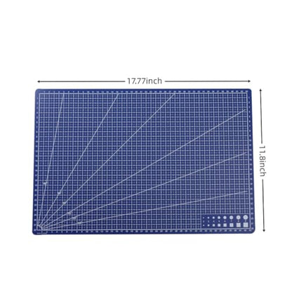 New A3 Double Side Craft Cutting Mat Cutting Board Sewing Pad Artist Carving Tools Handmade Crafts DIY Props (Blue) - color: Blue