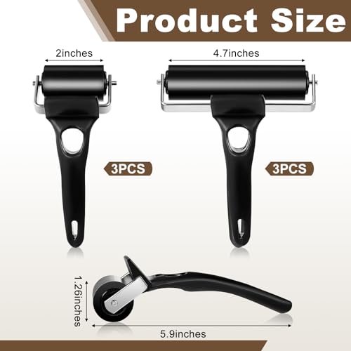 Frienda 6 Pack Rubber Brayer Rollers, 2/4.7 in Hard Rubber Rollers - size: 2 Inches, 4.7 Inches