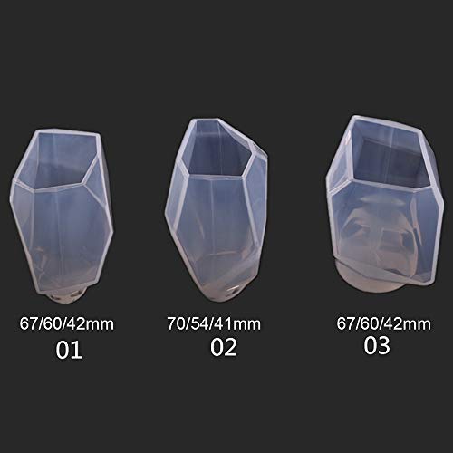 3 Pcs Large Gem Resin Molds,Jewelry Mold for Resin Casting,Multi-Faceted Stone Silicone Molds for Epoxy DIY Aromatherapy,Candle Making