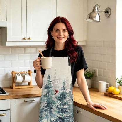 Imiss Waterproof Stain-Resistant Cooking Chef Aprons for Grill BBQ Baking 27 X 31 Inch - color: Winter Tree