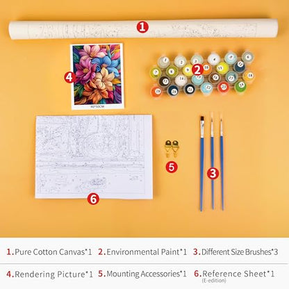 TUMOVO Flowers Paint by Numbers Kit for Adults - color: Flowers
