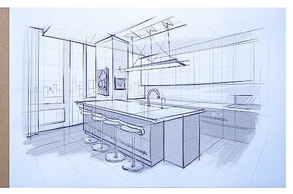 Koala Tools - 40-Page Drawing Pad for 2-Point Perspective, Room Grid Sketch Pad with 3D Virtual Walls Design, Gridded Graph Paper for Interior Room Design, Industrial, Architectural 11 x 17 inches - size: 2 Point Room - 11 x 17