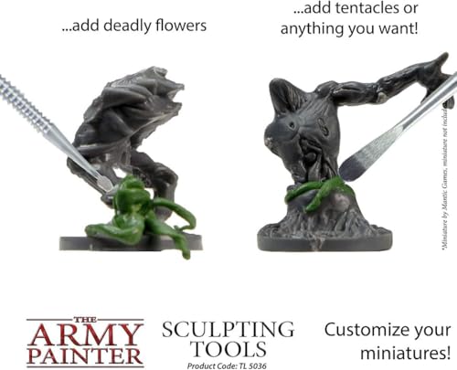 The Army Painter, Sculpting Tools, set of three tools | Set with Three Double Ended Stainless Steel Dab Tool, Polymer Clay Tools for Modeling Plastic, Resin, and Metal Miniatures