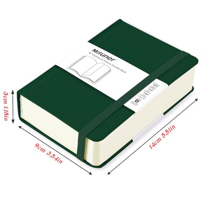 Mix Media Pad,3.5"x5.5" Small Hardcover Leather Art Sketchbook,105 GSM 200 Sheets/400 Pages Acid Free Artistic Painting Drawing Sketching Writing Paper, Handy Pocket Journal Notebook.Blackish Green - color: 105gsm-blackish green