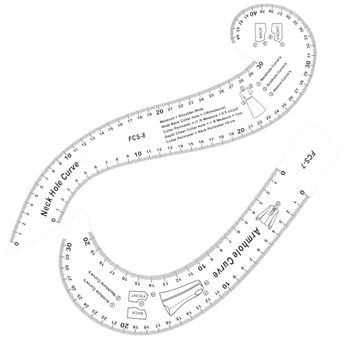 7Pcs Sewing Ruler Tailor Set French Curve Ruler Sewing Ruler Set Pattern Making Ruler for Beginners for Making Pattern Drafting - color: White