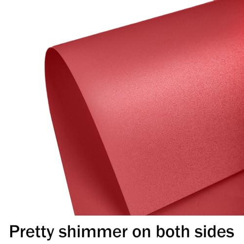 Red Shimmer Cardstock 8.5 x 11 Red Paper | Goefun 24 Sheets 80lb Red Card Stock Printer Paper for Christmas, Invitations, Certificates, Valentines Day, Card Making - color: red