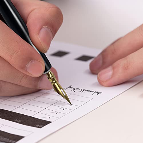 Calligraphy Pens Set - 17 Pieces Stainless Steel Calligraphy Pen Nibs with 1 Piece Nib Holder for Writing Painting Signing