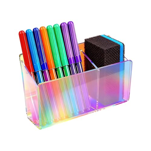 Magnetic Dry Erase Marker Holder - Non-Slip Acrylic Pen Organizer with Powerful Magnets for Whiteboard, Refrigerator, Office Desk, Classroom Supplies & Home Organization-colorful - color: Colorful