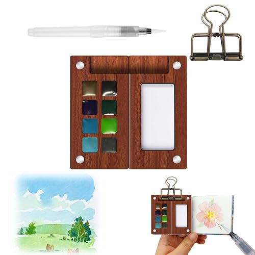 Mini Travel Watercolor Paint Set - Pocket 8-Color Paint Art Kit - color: 8 Colours C without sketchbook