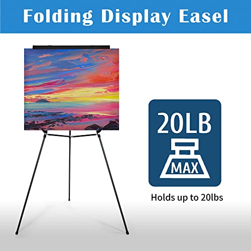Falling in Art 63 1/2'' Lightweight Aluminum Flip Chart Display Easel Stand | Presentation Easel with Adjustable Floor for Boardroom, Whiteboard, Paper Pads, Signage, Black - style: Black 1-Pack