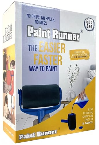 PAINT RUNNER® a registered trademark - PAINT RUNNER® is THE ORIGINAL product. A self-contained paint roller pro system, 5pc set - paint continuously without dipping and dripping.