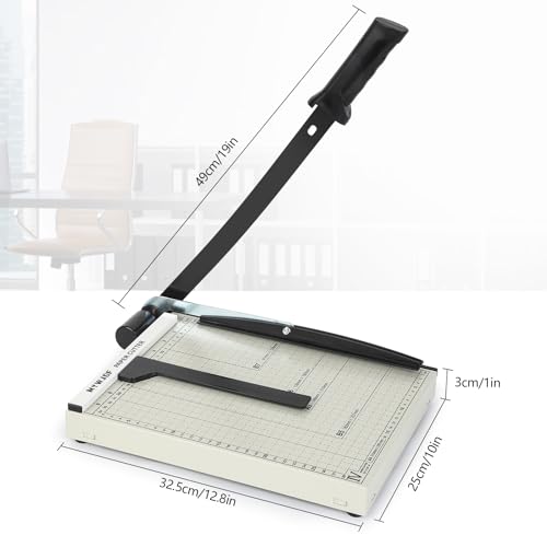 Paper Cutter 12 Inch, Heavy Duty Guillotine Paper Cutter Slider Trimmer, Paper Slicer with Magnetic Guide, Safety Lock, 8 Sheet Capacity for Cardstock, Crafts, Office & Home Use