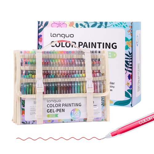 Acrylic Gel Pens for Coloring, 162 Colors Gel Pen Set with 0.6mm Fine Point Tips, Smooth Vibrant Gel Ink Pens for Adult Coloring Books, Drawing, Journaling, Doodling, DIY Crafts & Art Supplies