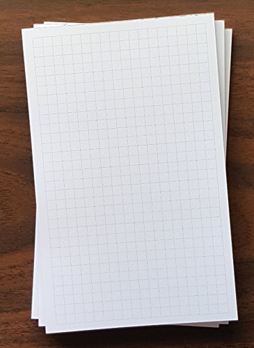 Graph Pads, 1/4” Spacing, Quantity 3, 50 Sheets, 5” x 8”. | Graph writing pads with cardboard backing and glue binding. Ink-friendly heavyweight paper. Archival quality. - size: 3 Graph Note Pads (1/4")