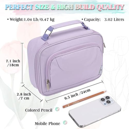 VX VONXURY Large Pencil Case, 54-Slot Colored Pen Pouch 2 Removable Sleeves - color: Light Purple