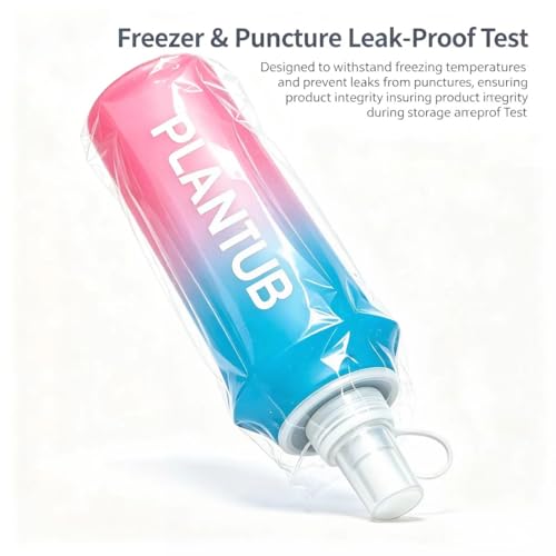 Soft Foldable Water Bottle, TPU, Collapsible Flask for Outdoor Sports, Hiking, Cycling, Running, Without stand up ability, Gradient Blue and Pink - color: yellow red