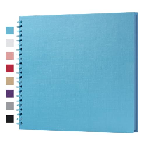 potricher 12 x 12 Inch Large DIY Scrapbook Photo Album 40 Pages, Blue - color: Blue, size: 12 Inch 40 Pages