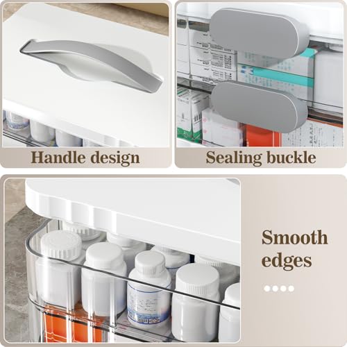 ARSTPEOE 4-Tier Medicine Organizer - Portable Medicine Cabinet with Handle - size: Extra Large 4 Tier
