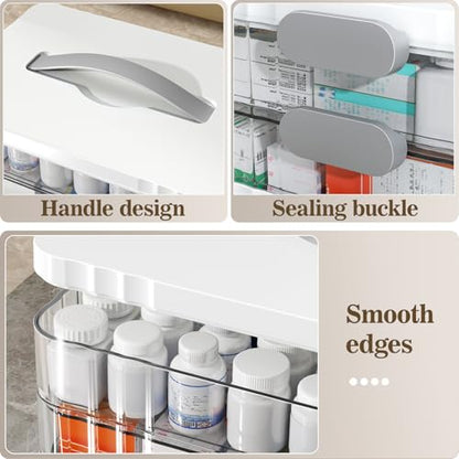 ARSTPEOE 4-Tier Medicine Organizer - Portable Medicine Cabinet with Handle - size: Extra Large 4 Tier