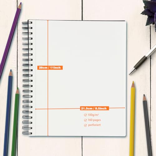 Joibabe Sketch Book 9" x 11"，2 Pack 80-Sheets (68lb/100gsm)，Double-Sided Hardbound Sketchbook, Spiral Bound,Acid Free Painting Art Paper for Kids and Adults - size: 9 x 11 inches (2 Pack)