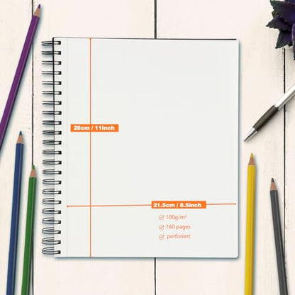 Joibabe Sketch Book 9" x 11"，2 Pack 80-Sheets (68lb/100gsm)，Double-Sided Hardbound Sketchbook, Spiral Bound,Acid Free Painting Art Paper for Kids and Adults - size: 9 x 11 inches (2 Pack)