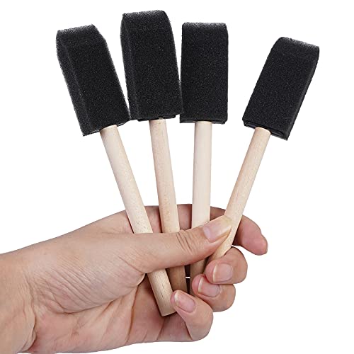 conda 1 inch Foam Brush Set of 58 Pack, Sponge Paint Brush Set with Wood Handle - Lightweight, Durable, Great for Acrylics, Crafts, Stains, Varnishes Art - size: 1"/ 58 Pack