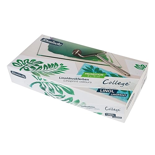 Schmincke College Linol, lino printing set 8 x 75 ml, 84 708 097 | artist's lino printing inks in study quality, uniform print - size: 8 x 75 ml