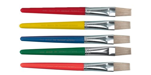 Charles Leonard Creative Arts Flat Tip Paint Brushes, Short Stubby (73295) - color: Assorted, size: 5-Pack, style: Flat Tip