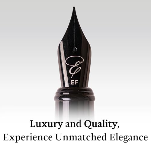 Ellington Pens Luxury Wood Fountain Pen Set – Extra Fine Nib - Includes 6 Ink Cartridges, Wooden Pen Gift Box, Ink Converter - Wood Pen For Writing, Calligraphy, Journaling, Drawing (Ebon Elegance) - color: Ebon Elegance, style: Extra Fine