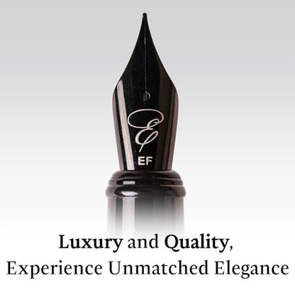 Ellington Pens Luxury Wood Fountain Pen Set – Extra Fine Nib - Includes 6 Ink Cartridges, Wooden Pen Gift Box, Ink Converter - Wood Pen For Writing, Calligraphy, Journaling, Drawing (Ebon Elegance) - color: Ebon Elegance, style: Extra Fine