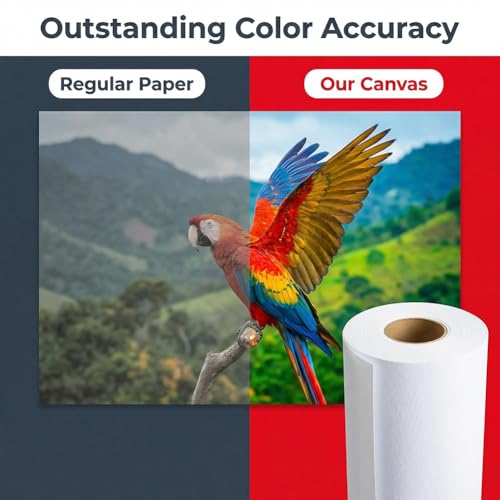 Polyester Canvas Roll 60" x 40ft Waterproof Matte Inkjet Canvas for Decorative Painting Advertising and Wide Format Inkjet Printing - size: 60"x40ft