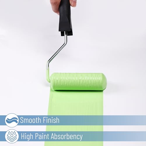 Bates- Foam Paint Roller Kit, 4 Inch, 2 High-Density Foam Covers & 1 Frame
