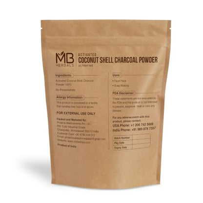 MB Herbals Activated Charcoal Powder from Coconut Shell 8 oz (227 Gram / 0.5 LB) | For EXTERNAL USE ONLY | Face Packs and Masks| Soap Making | ToothPowder - size: 8 Ounce (Pack of 1)