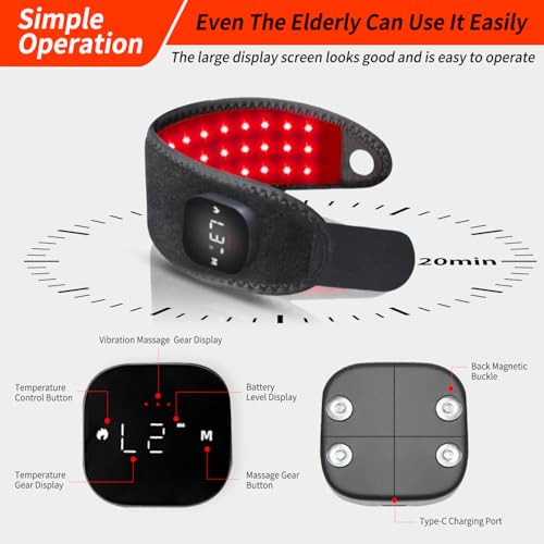 Rechargeable LED Warming Wrap for Wrist and Hands, Portable Red & Near-Infrared Comfort Pad with 108 LEDs, Wireless Adjustable Wrap for Hand, Knee, Ankle, Foot and Daily Personal Care